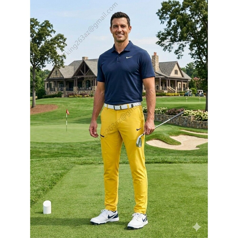 Nike Golf Rory McIlroy Modern Tech Woven Slim Fit Pants 34x34 Dandelion Yellow